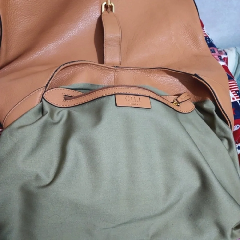 GILL BEIGE LEATHER SHOULDER BAG - Picture 10 of 10